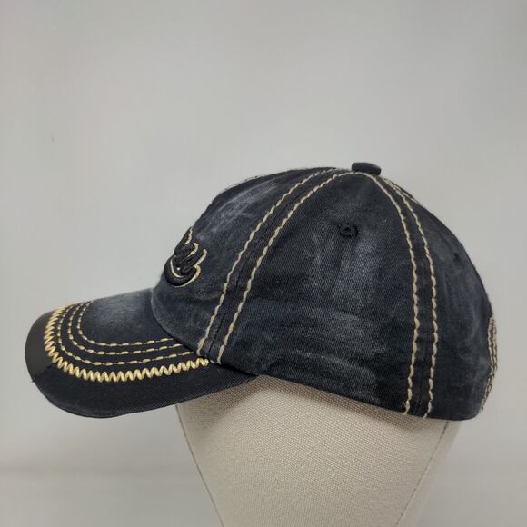 Bahamas Slideback Hat Black One Size Adjustable Strap Embroidered 6 Panel - Picture 3 of 7